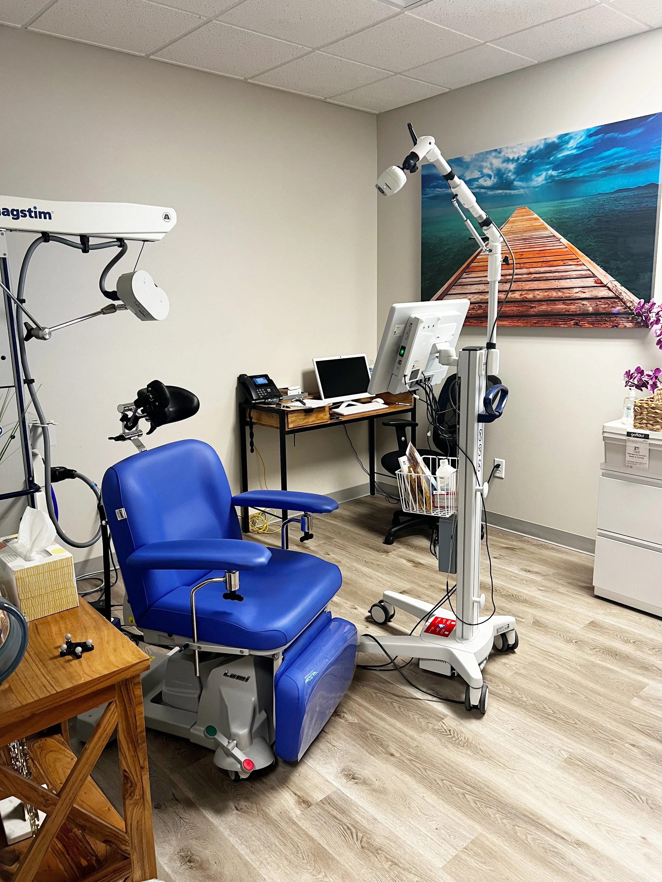 Calm treatment space at the clinic